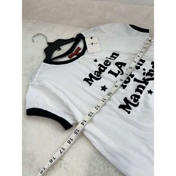 NWT 7 For All Mankind Girl’s Size XL Side Tie Ringer T-Shirt - Picture 4 of 12